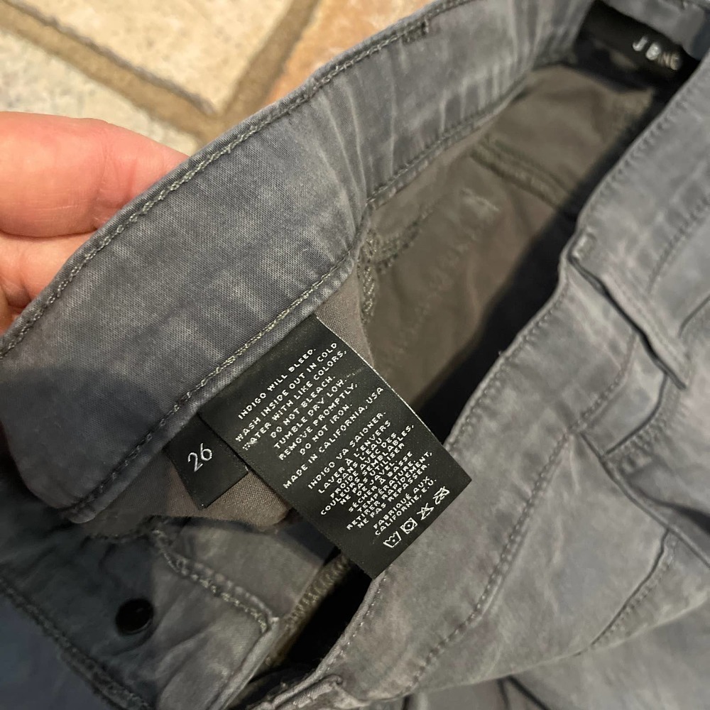 J BRAND SUPER SKINNY BRUSHED COTTON PANT IN ASH GRAY - Picture 4 of 6